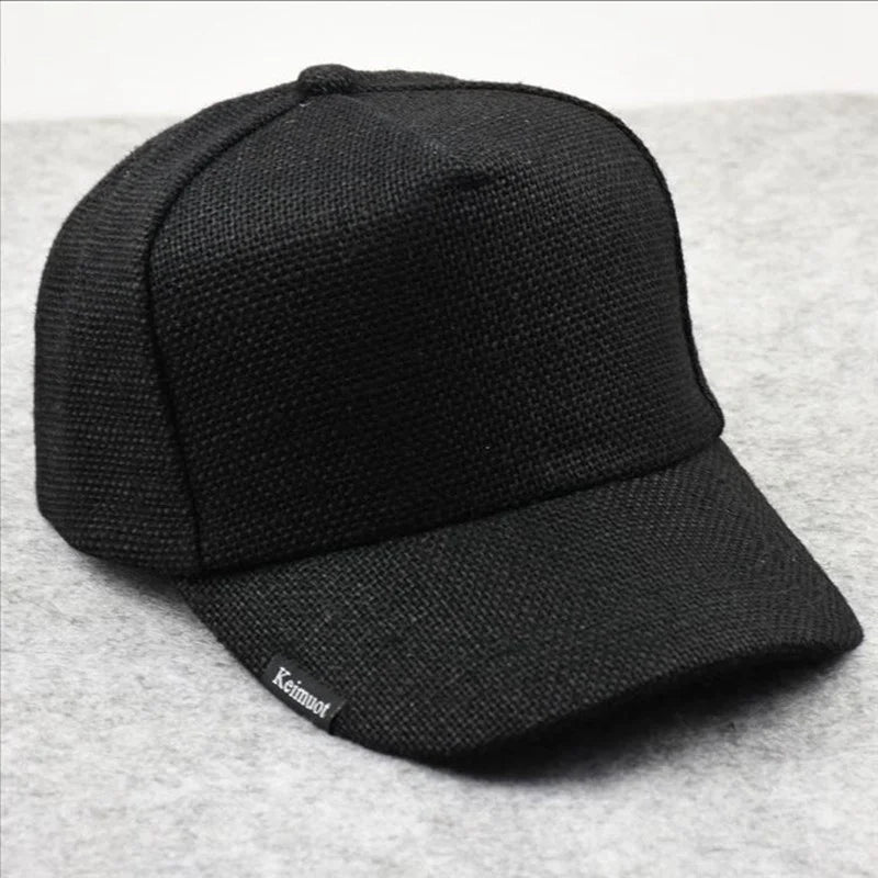 Linen Baseball Cap Dad Summer Outdoors Sun Caps Women Casual Sport Hat Big Head Men Oversize Large Trucker Hats 57-65cm