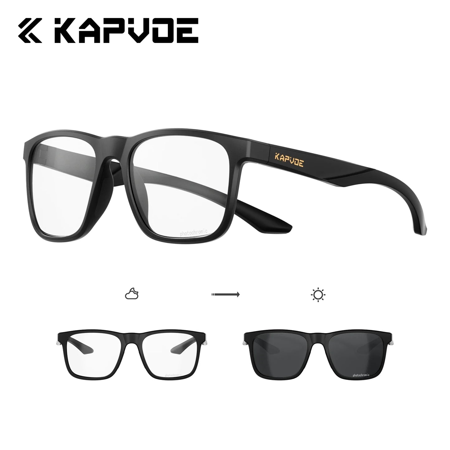 Kapvoe Polarized Sunglasses Men Lightweight Frame Anti Glare Driving Fishing Golf Outdoors Photochromic Glasses Running Women