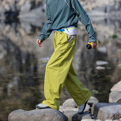CHRLCK Men's Waterproof Hiking Pants Quick Dry Windproof Outdoor Trousers Women Multi Pockets Cargo Pants Camping Fishing