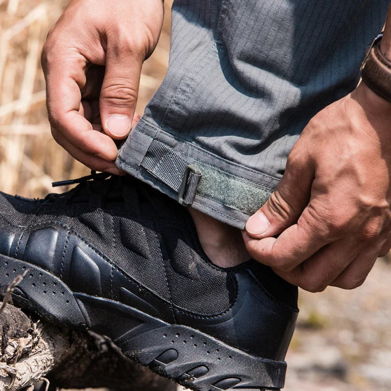 Mens Tactical Cargo Pants Elasticity Outdoor Urban Commute Comfortable Waterproof Multi-pocket Climbing Hiking Casual Pants Male