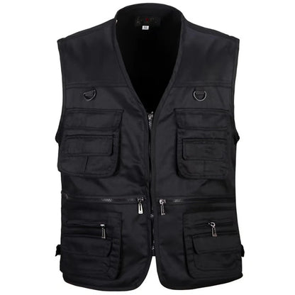Outdoor Hiking Vest Men's Multi-pocket Breathable Hunting Fishing Vest Men's Thin Outdoor Simple Sports Jacket