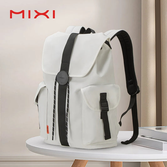 Mixi New 16'' Laptop Backpack Men Waterproof Lightweight Casual  Travel  School Bags Women Outdoors Rucksack 17 Inch White M5228