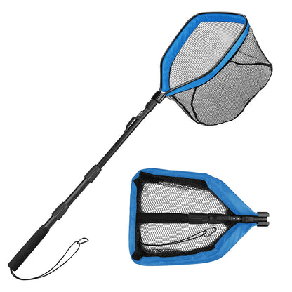Fishing Net Fish Floating Landing Nets with Foldable Telescopic Pole Handle&Nylon Mesh for Saltwater Freshwater Catch&Release