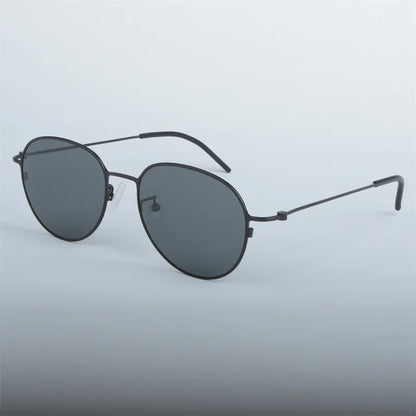 Handmade Pure Titanium Polarized Sunglasses Men Oval Round Eyeglasses Outdoors Women Big Face Spectacles Eyewear No Fade Eyewear
