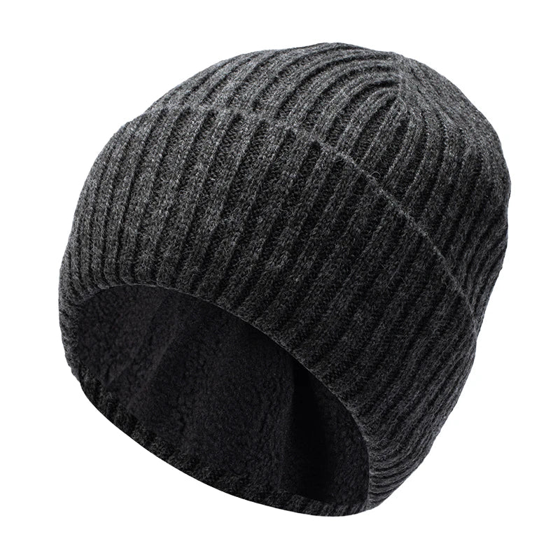 Oversize Wool Beanie Hat for Big Head Men Women Fleece Lined Large Winter Hat Ski Skull Cap Dad Outdoors Skullcap Plain Knit Hat