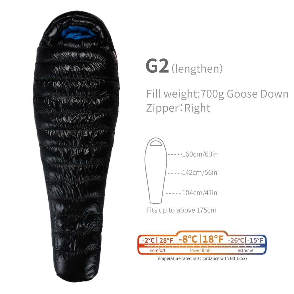 AEGISMAX G2 -8 Degree 800FP Goose Down Sleeping Bag Ultralight Outdoor Camping Hiking Sleeping Bag for Men & Women