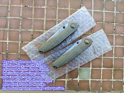 Duk Dragon Scale Contoured Titanium Handle Ceramic Bearing Pocket EDC Tool Camping Hunt Fish 154CM Outdoors JUFULE Folding Knife