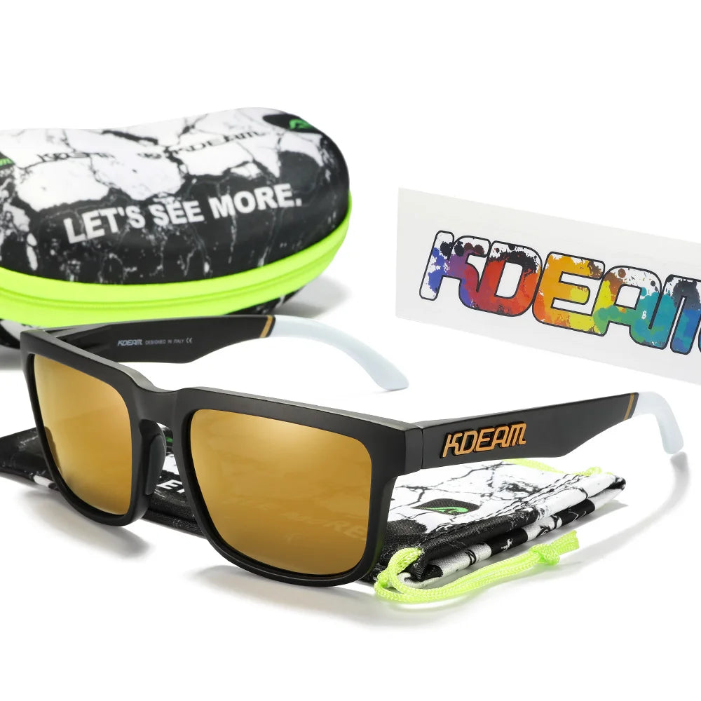 KDEAM Men's Polarized Sunglasses Square Casual Outdoors Sun Glasses Women Unisex Sunglass For Couple With New Package