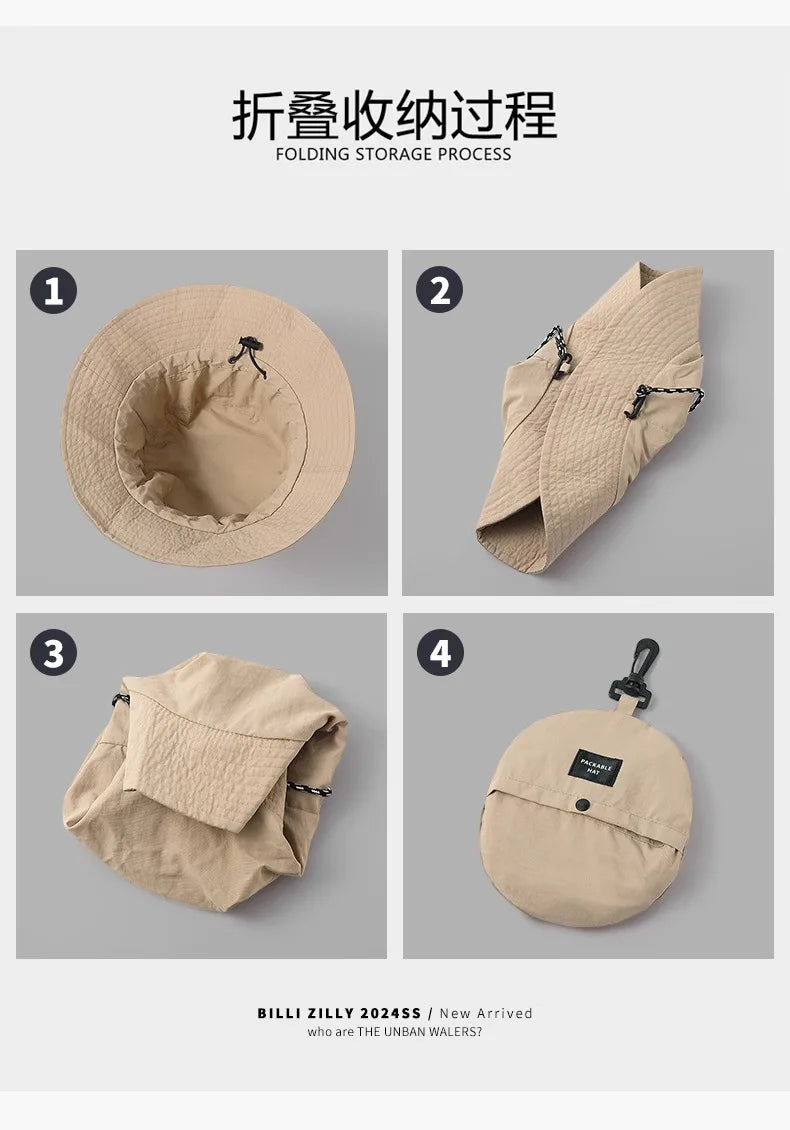 Hiking Hat Western Cowboy Hat Bucket Hat Men Women Sun Protection Outdoor Summer Visor Hat Folding Storage Hiking Hat Caps