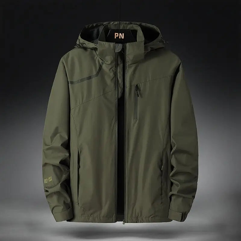Spring Autumn Sports Windbreaker Hiking and Mountaineering Clothing Waterproof Windproof with Hat Outdoor Thin Coat Print LOGO