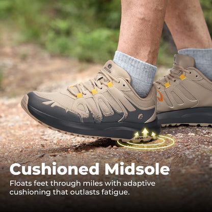 Fittington Hiking Shoes Water Repellent Wide Men Sneakers Trekking Trails Cushioning Walking Climbing Shoes for Men Lightweight