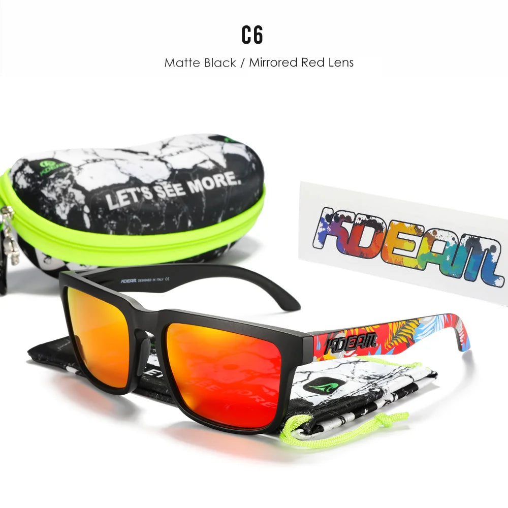 KDEAM Men's Polarized Sunglasses Square Casual Outdoors Sun Glasses Women Unisex Sunglass For Couple With New Package