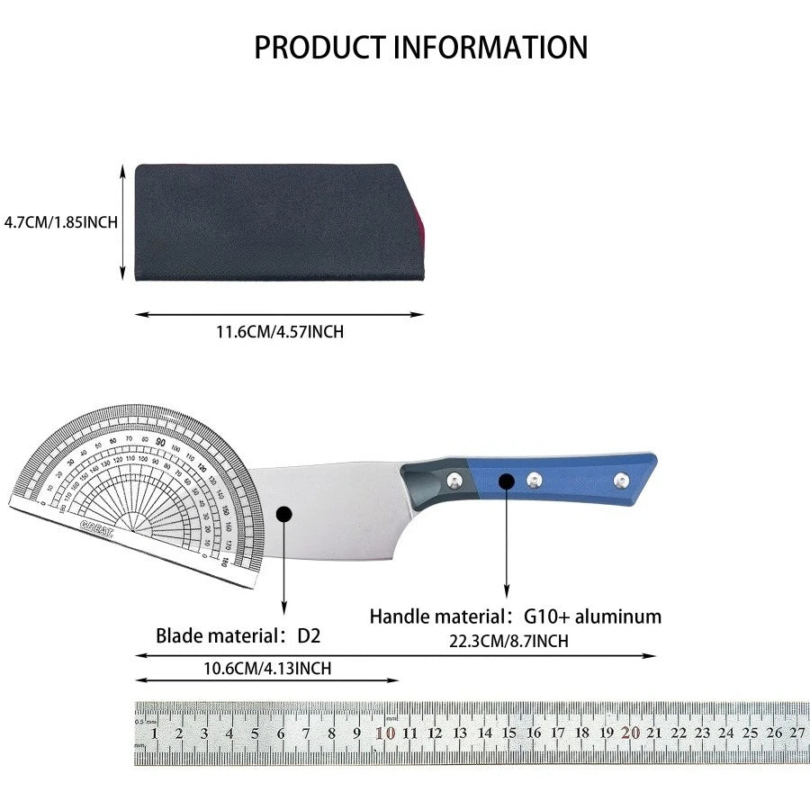 High-hardness Fixed Blade Knife, D2 Steel Blade Treatment, Outdoor Camping Hiking EDC Adventure Climbing Tool, Men's Gift
