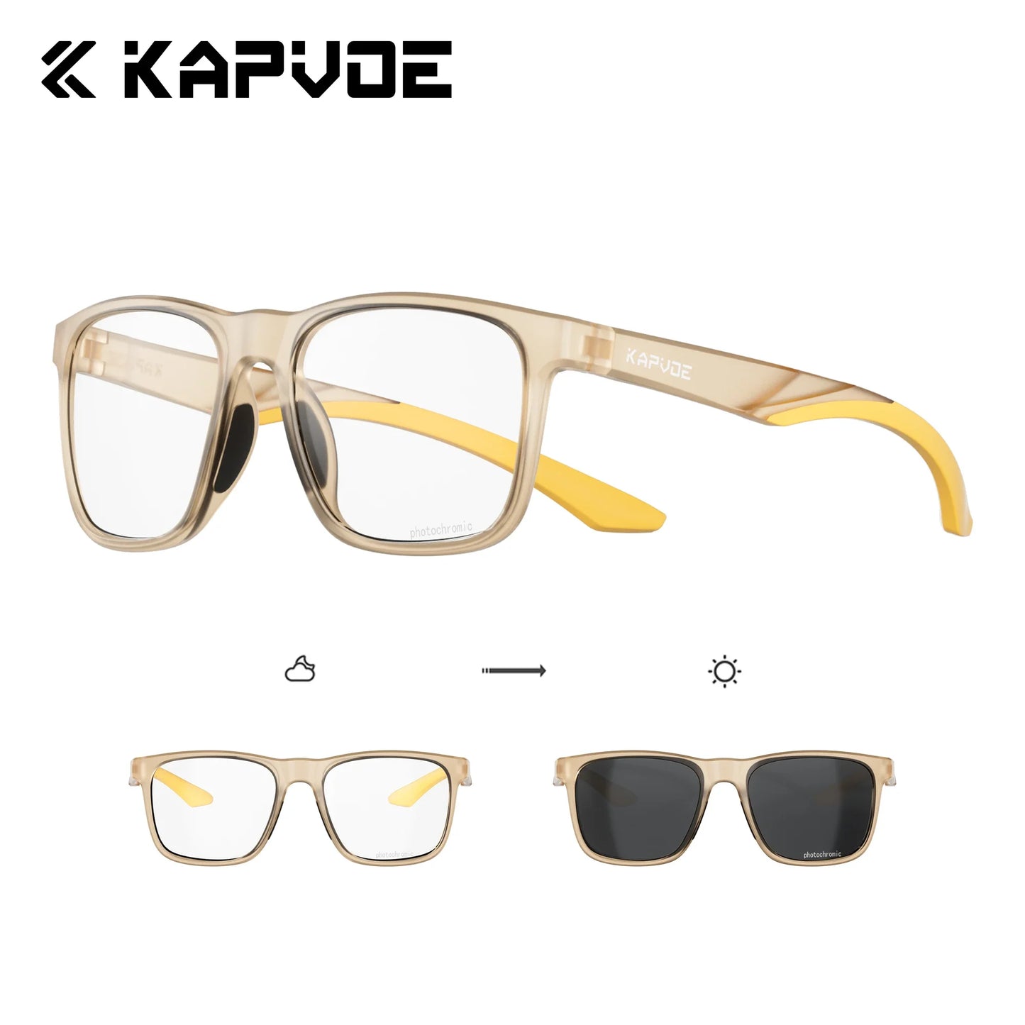 Kapvoe Polarized Sunglasses Men Lightweight Frame Anti Glare Driving Fishing Golf Outdoors Photochromic Glasses Running Women