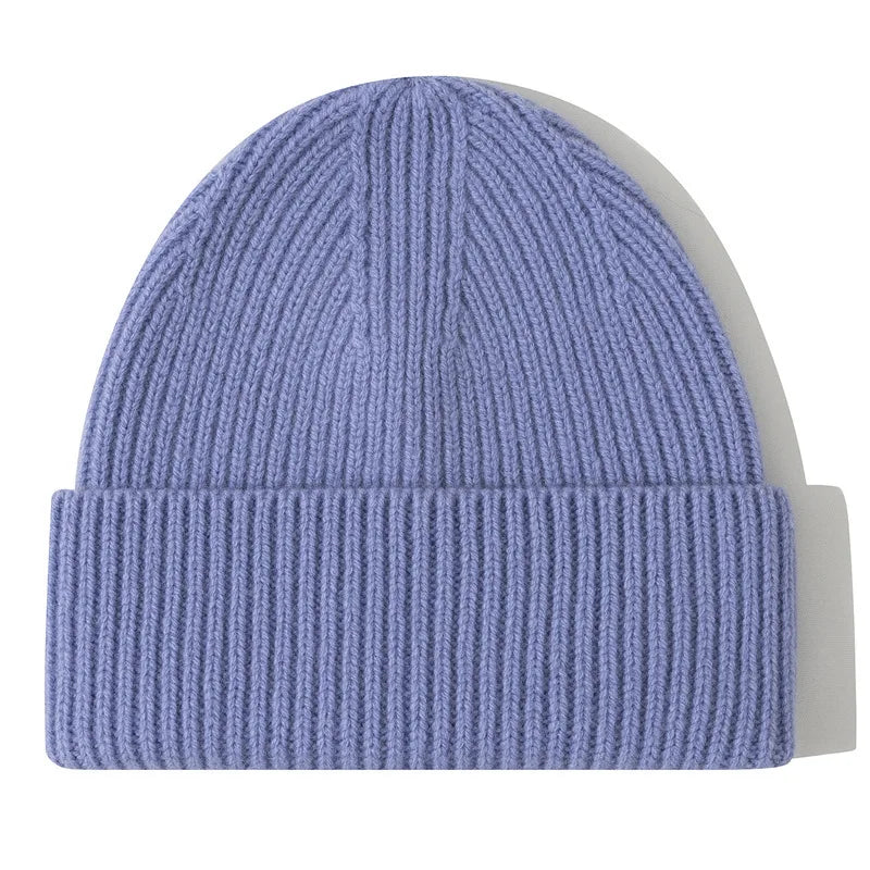 Men Women 100% Merino Wool Beanie Hats Winter Thermal Hat Cuffed Knit Ribbed Beanie Hiking Skiing One Size