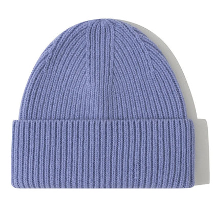 Men Women 100% Merino Wool Beanie Hats Winter Thermal Hat Cuffed Knit Ribbed Beanie Hiking Skiing One Size