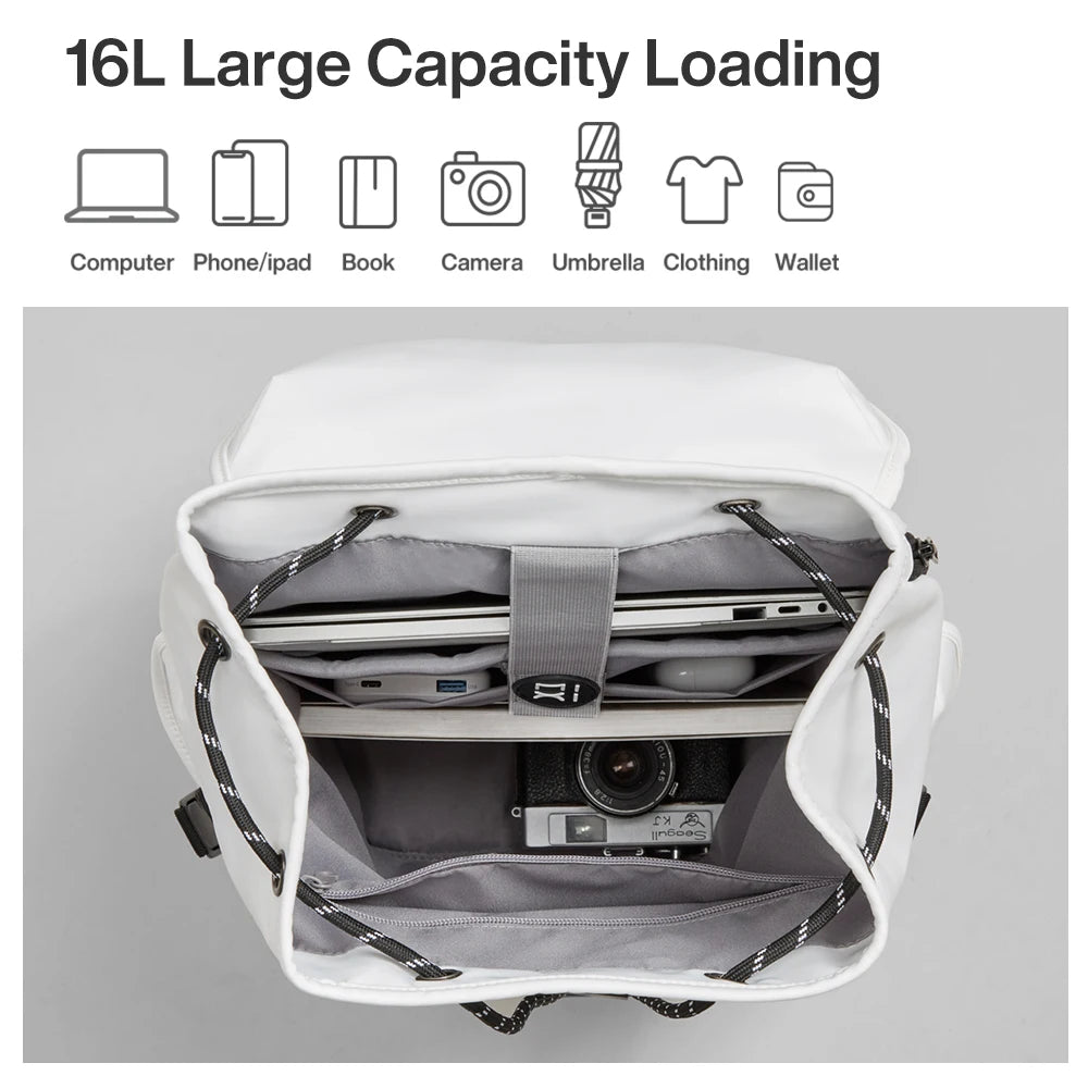 Mixi New 16'' Laptop Backpack Men Waterproof Lightweight Casual  Travel  School Bags Women Outdoors Rucksack 17 Inch White M5228